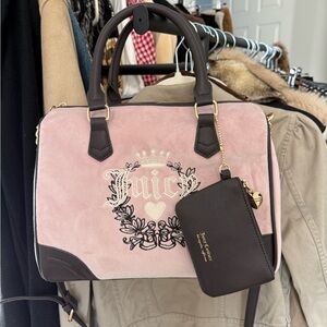 Juicy Couture Heritage Satchel bag- Pink Clay/Chocolate